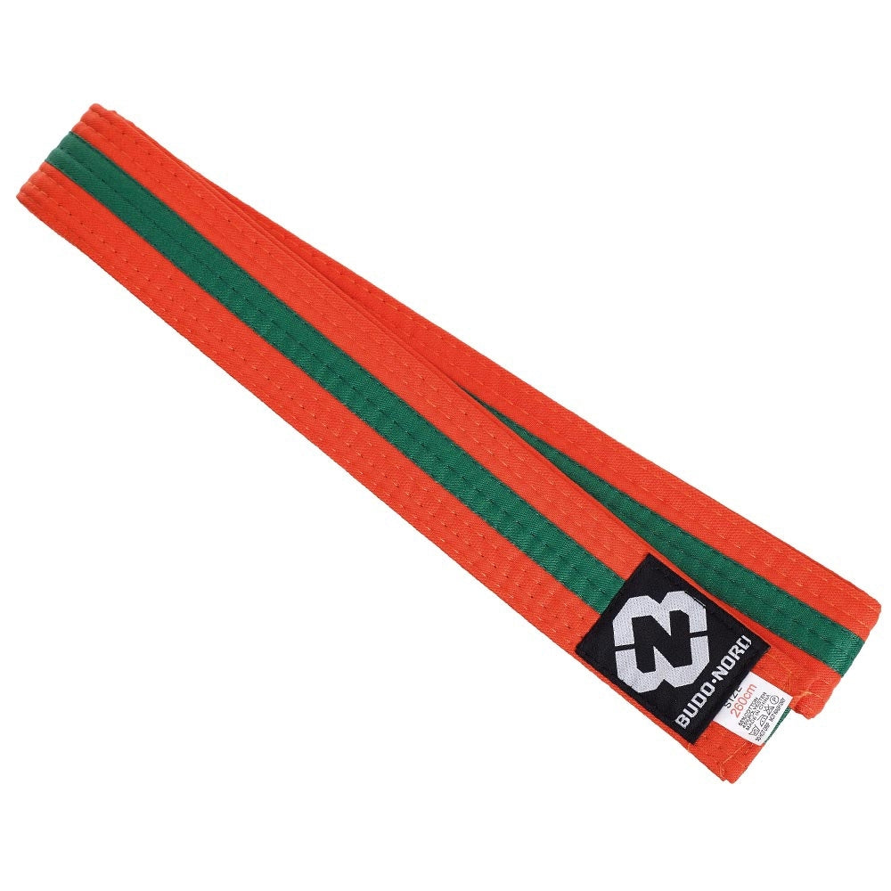 Budo-Nord Monbälte Orange med Grön Rand