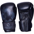 Par svarta Budo-Nord Fight Gear Pro boxningshandskar i skinn med kardborrerem