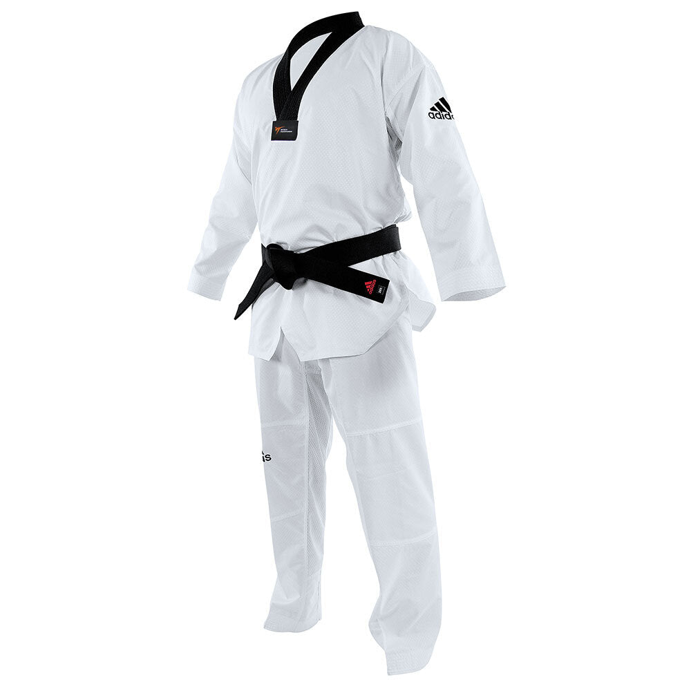 Adidas Taekwondodräkt Fighter Primegreen WT - Svart Krage