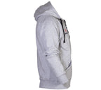 Gråmelerad Budo-Nord Rocky hoodie i bomull och polyester, sedd från höger sida