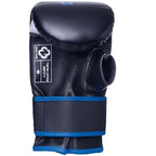 Svarta och blå Budo-Nord Fight Gear Speed säckhandskar i slitstarkt konstläder, sedda från handflatan
