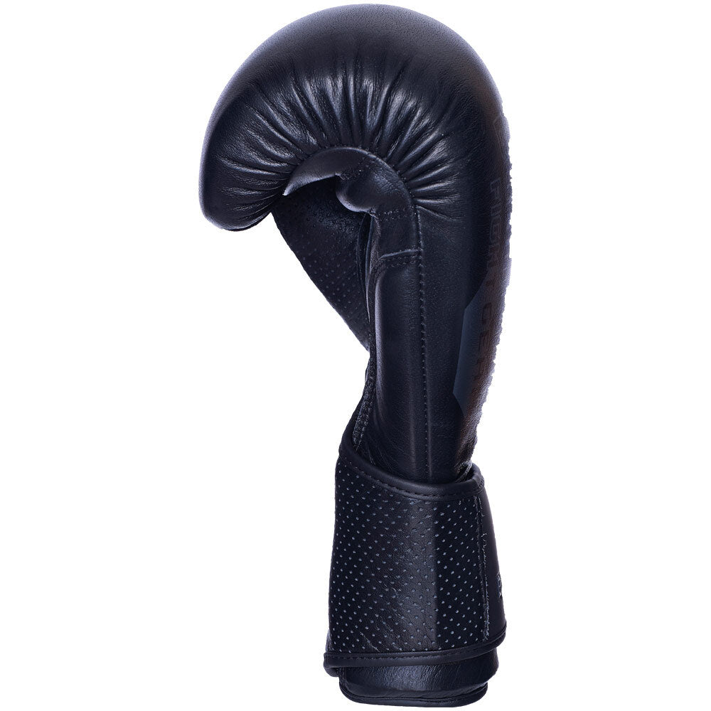 Svart Budo-Nord Fight Gear Pro boxningshandske i skinn, vänster sida