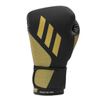 Svarta och guldfärgade Adidas Speed Tilt 350V boxningshandskar med stötdämpande skum i flera lager