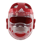 Rött Adidas WT Facemask huvudskydd sett framifrån