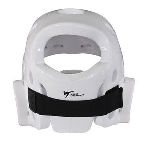 Vitt Adidas WT Facemask huvudskydd sett bakifrån