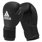 Svarta Adidas Hybrid 25 boxningshandskar med AEROREADY-mesh i handflatan