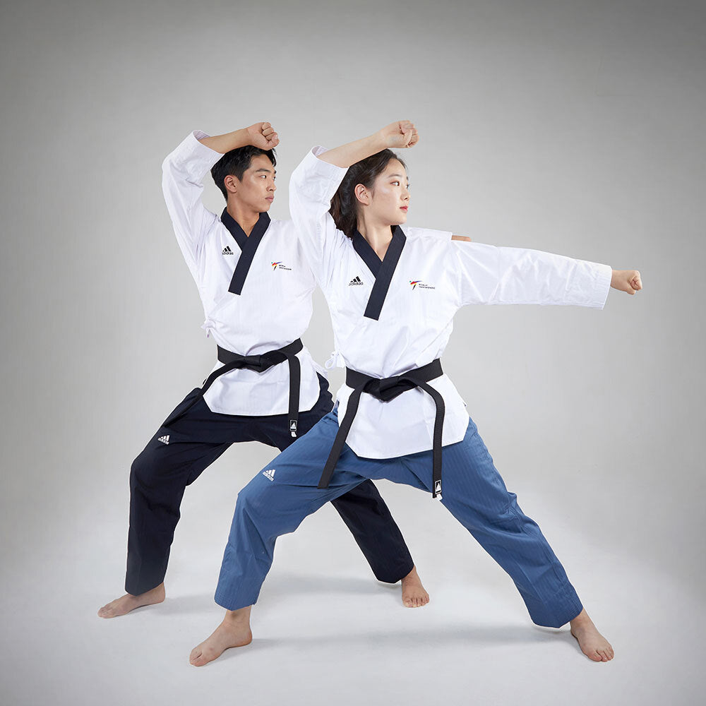Adidas Taekwondodräkt WT Poomsae Herr - Vit/Mörkblå