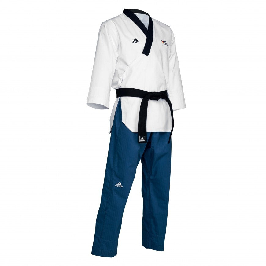 Adidas Taekwondodräkt WT Poomsae Dam Vit-Blå