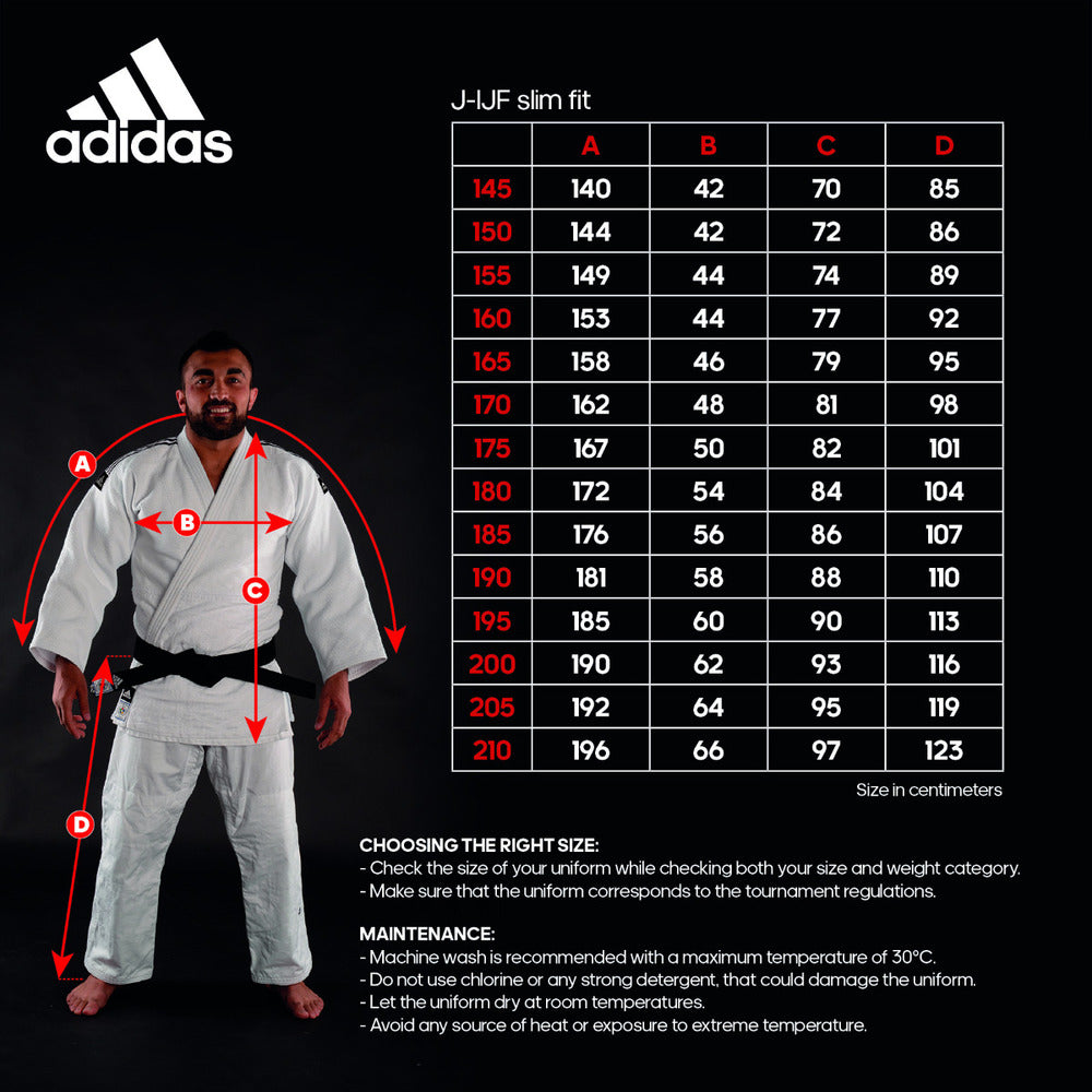 Adidas Judodräkt Champion 3 Slimfit vit