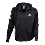 Svart Adidas Boxwear Tech hoodie i kraftigt WCT-tyg av återvunnen polyester, med hög knäppning i halsen