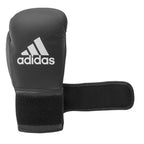 Svarta Adidas Hybrid 25 boxningshandskar med förböjd skumstoppning, för barn, nybörjare och fitness
