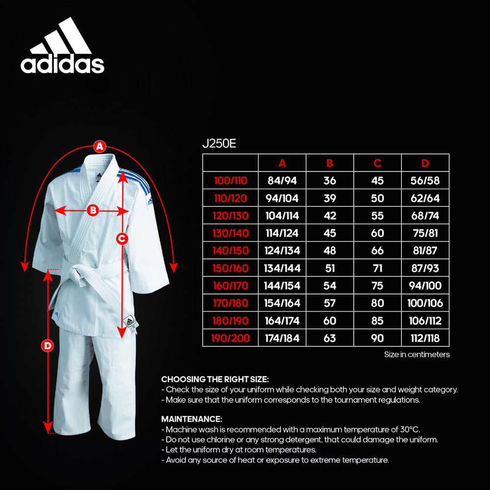 Adidas Judodräkt J250 med bälte - Vit