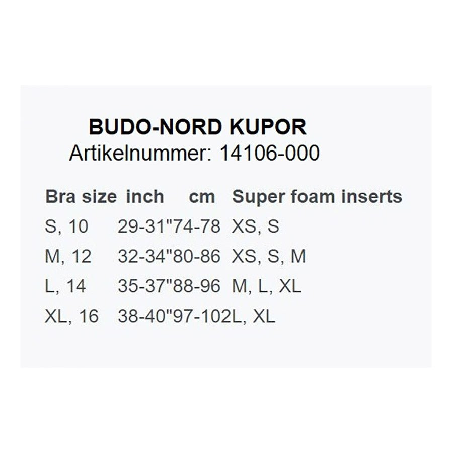 Storleksguide för Budo-Nord Kupor för Suspensoar