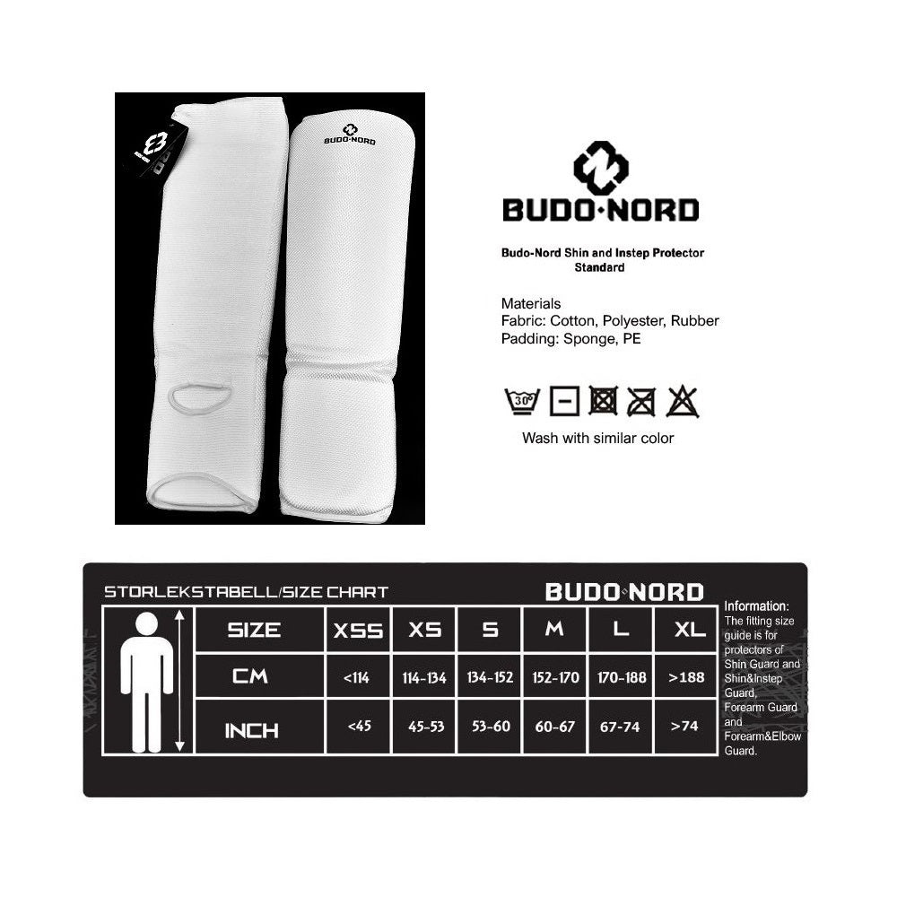 Budo-Nord Ben-Vristskydd Standard - Vit