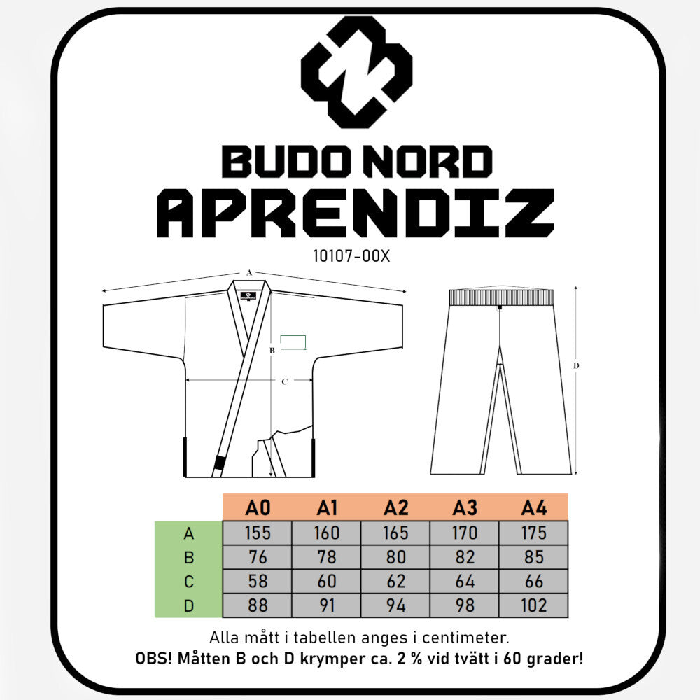Budo-Nord BJJ-Dräkt Aprendiz Vit