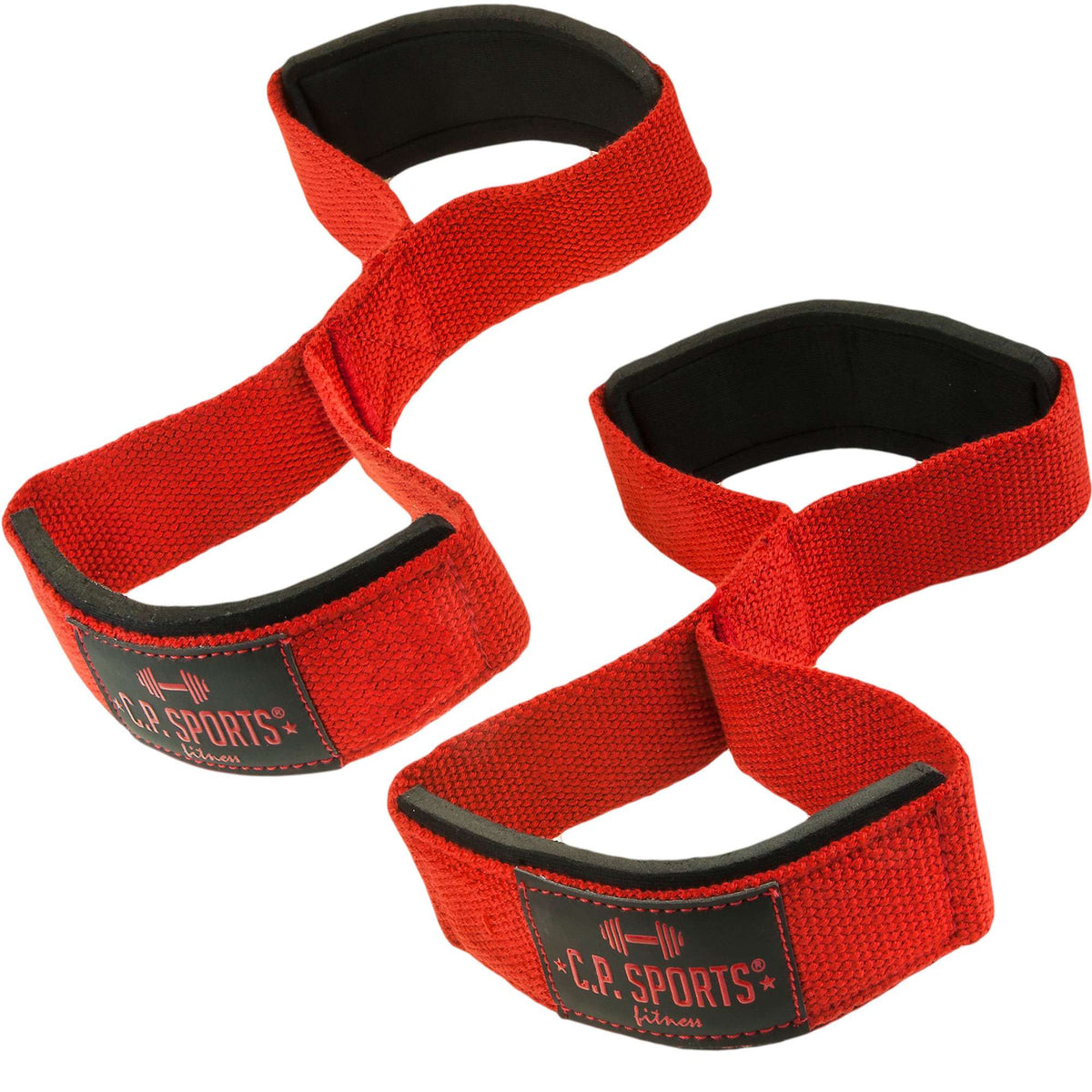 C.P. Sports Figure 8 Straps - Lifting Loops - Röd