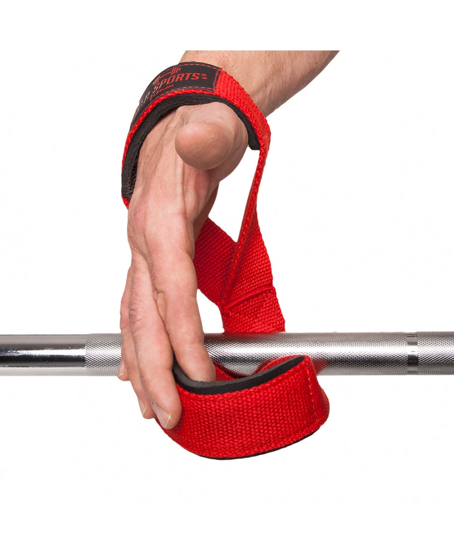 C.P. Sports Figure 8 Straps - Lifting Loops - Röd