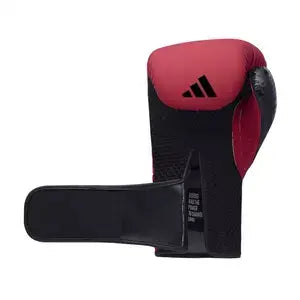 Röda Adidas Combat 50 boxningshandskar med integrerat tumskydd och justerbar kardborre