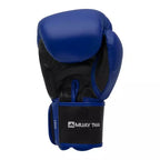Blå och svarta Adidas Thai Tilt FW22 boxningshandskar för thaiboxning, mittsträning och sparring