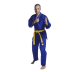 Blå Budo-Nord Kodomo judodräkt med resår och snörning i byxan