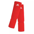 Röda Adidas ben- och vristskydd i strumpmodell med EVA-skum och kardborrejustering