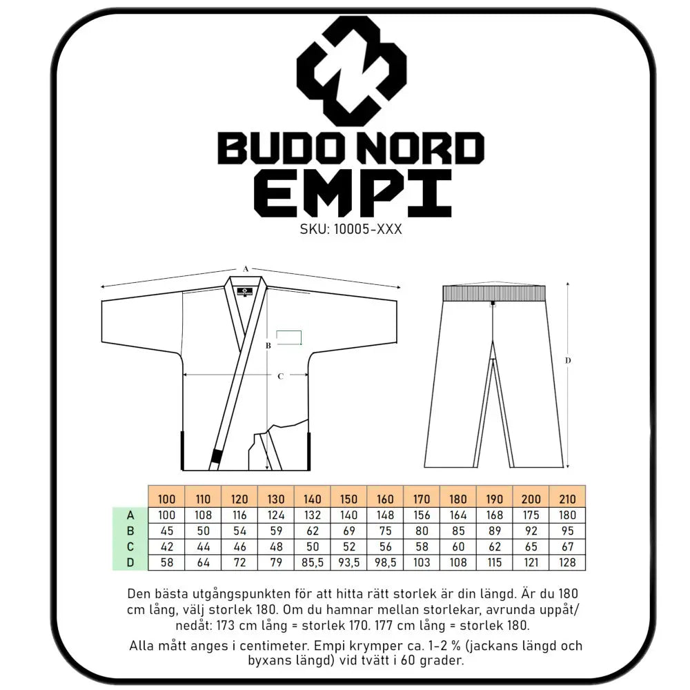 Budo-Nord Empi Dräkt - Svart