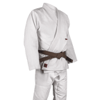 Vit Okami Hajimari BJJ-dräkt med förstärkta sömmar i utsatta områden