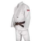 Vit Okami Hajimari BJJ-dräkt med jacka i 350 g pearl weave