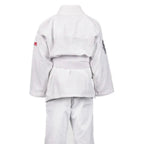 Vit Okami Hajimari BJJ-dräkt för barn med byxor i 8 oz ripstop och vitt bälte