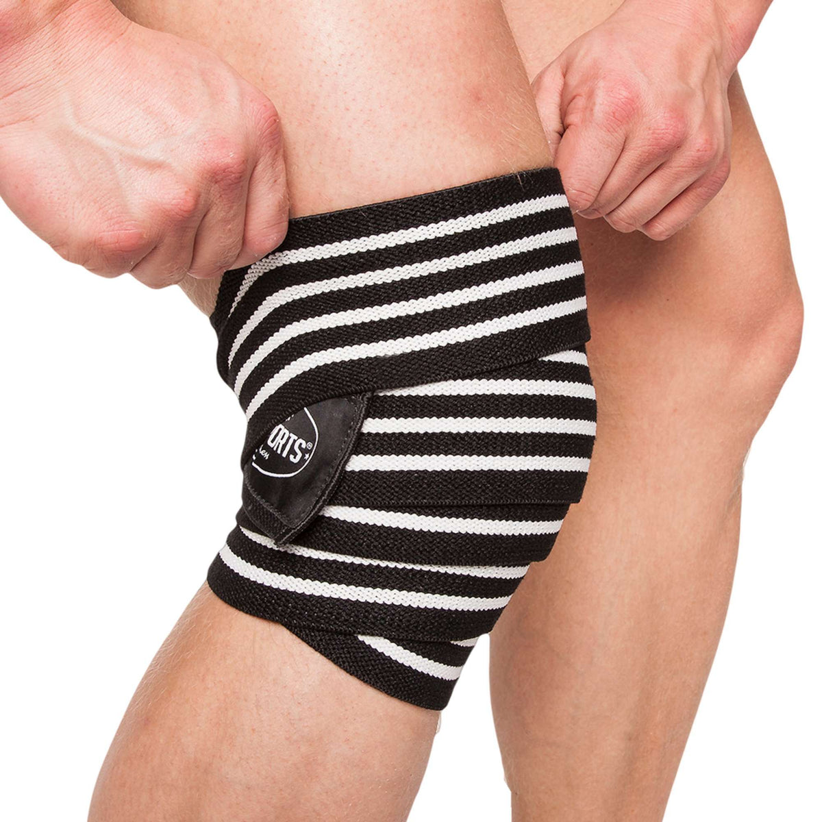C.P. Sports Knee Wraps, black/white - 2 M