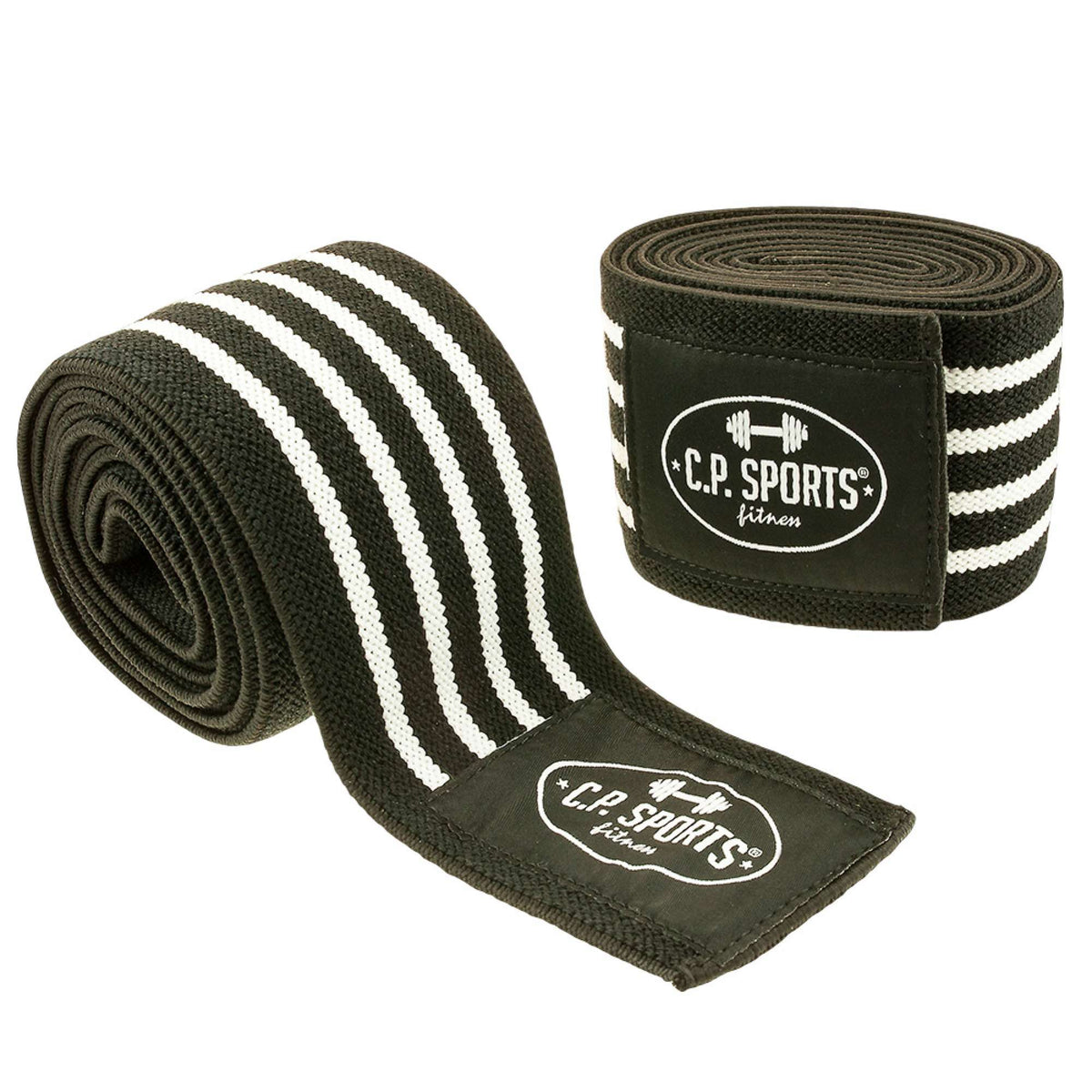 C.P. Sports Knee Wraps, black/white - 2 M