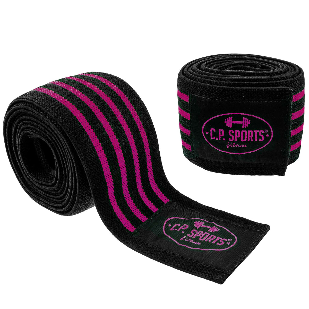 C.P. Sports Knee Wraps, black/pink - 2 M