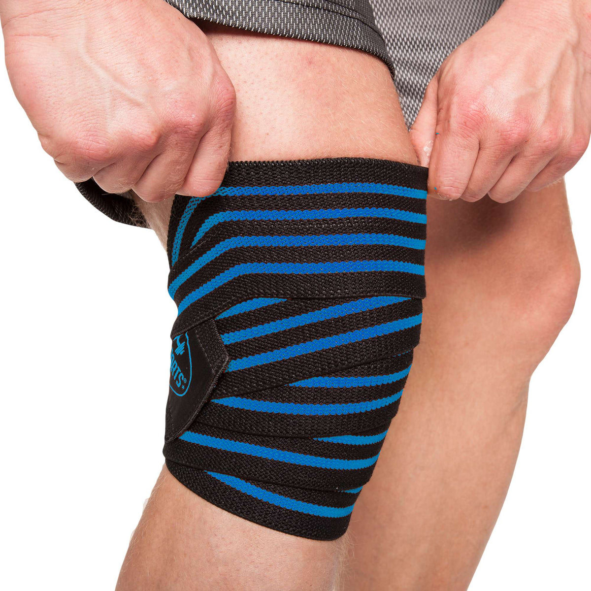 C.P. Sports Knee Wraps, black/blue - 2 M