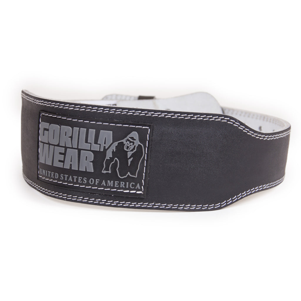 Gorilla Wear 4 Inch Padded Leather Belt - Svart/Grå