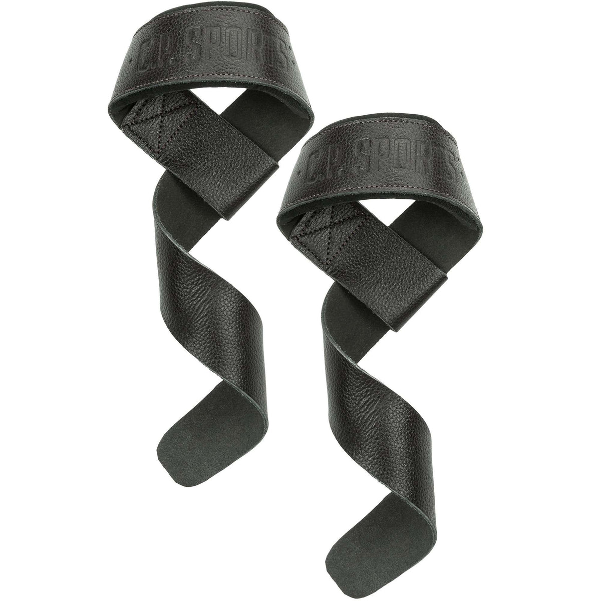 C.P. Sports Padded Leather Lifting Straps - Svart
