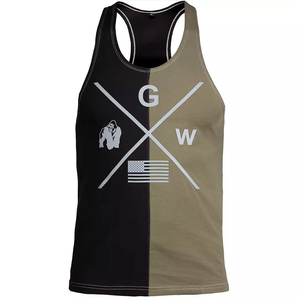 Gorilla Wear Sterling Stringer Tank Top - Black/Army Green - Gorilla Wear | Kraft & Kontroll