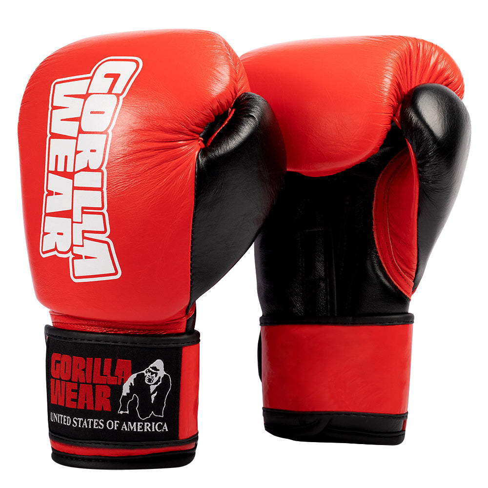 Gorilla Wear Ashton Pro Boxing Gloves - Röd/Svart