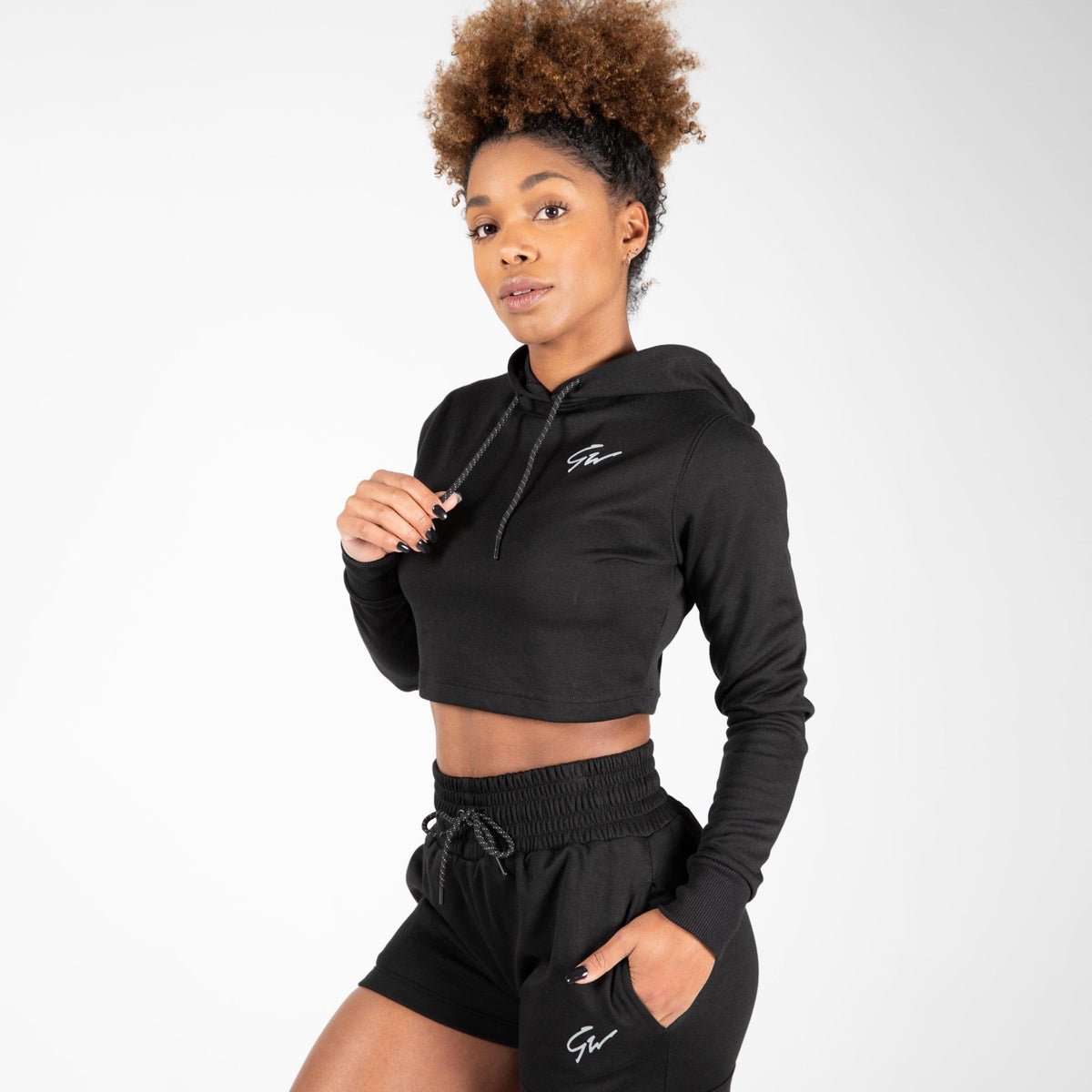 Gorilla Wear Pixley Crop Top Hoodie - Svart - Gorilla Wear | Kraft & Kontroll