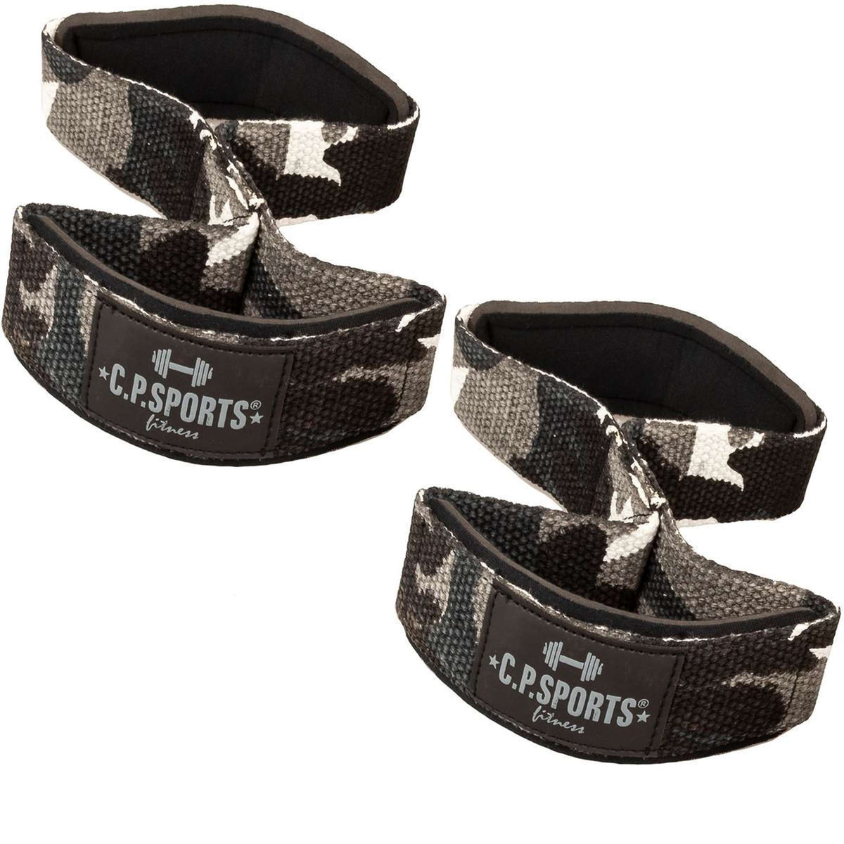 C.P. Sports Figure 8 Straps - Lifting Loops - White Camo