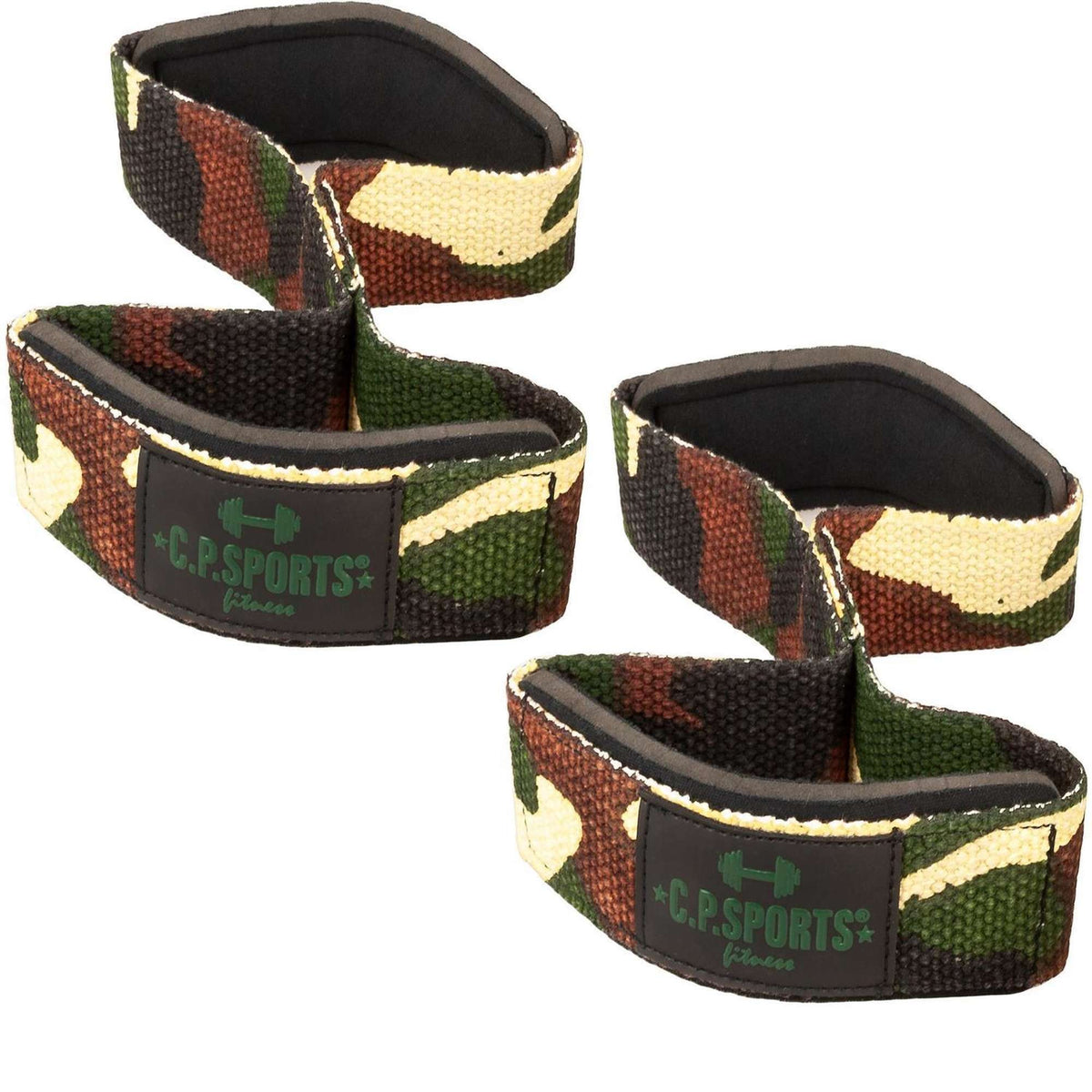 C.P. Sports Figure 8 Straps - Lifting Loops - Green Camo