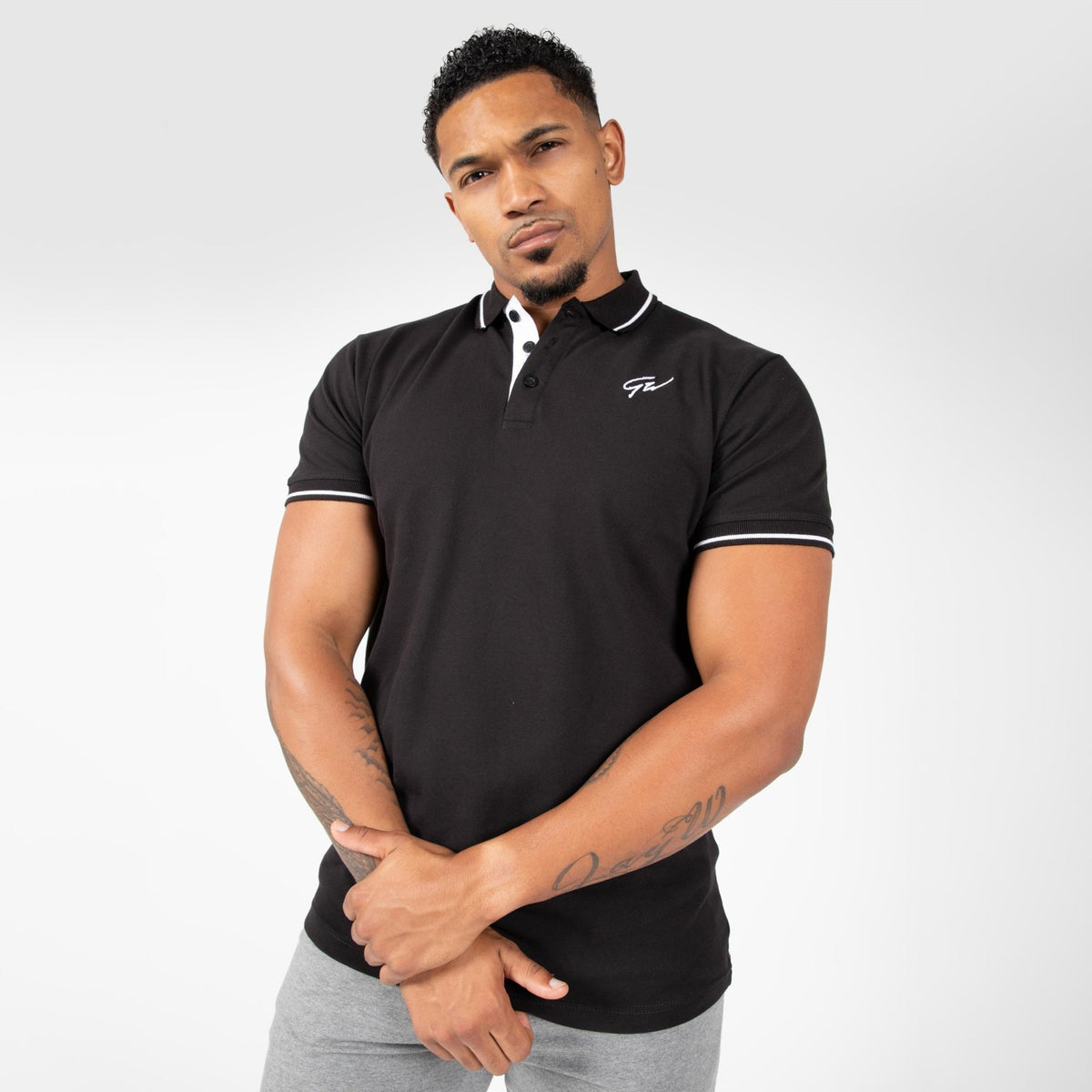 Gorilla Wear Delano Polo - Svart/Vit - Gorilla Wear | Kraft & Kontroll