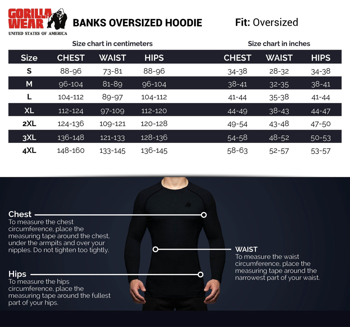Gorilla Wear Banks Oversized Hoodie - Svart/Gul - Gorilla Wear | Kraft & Kontroll