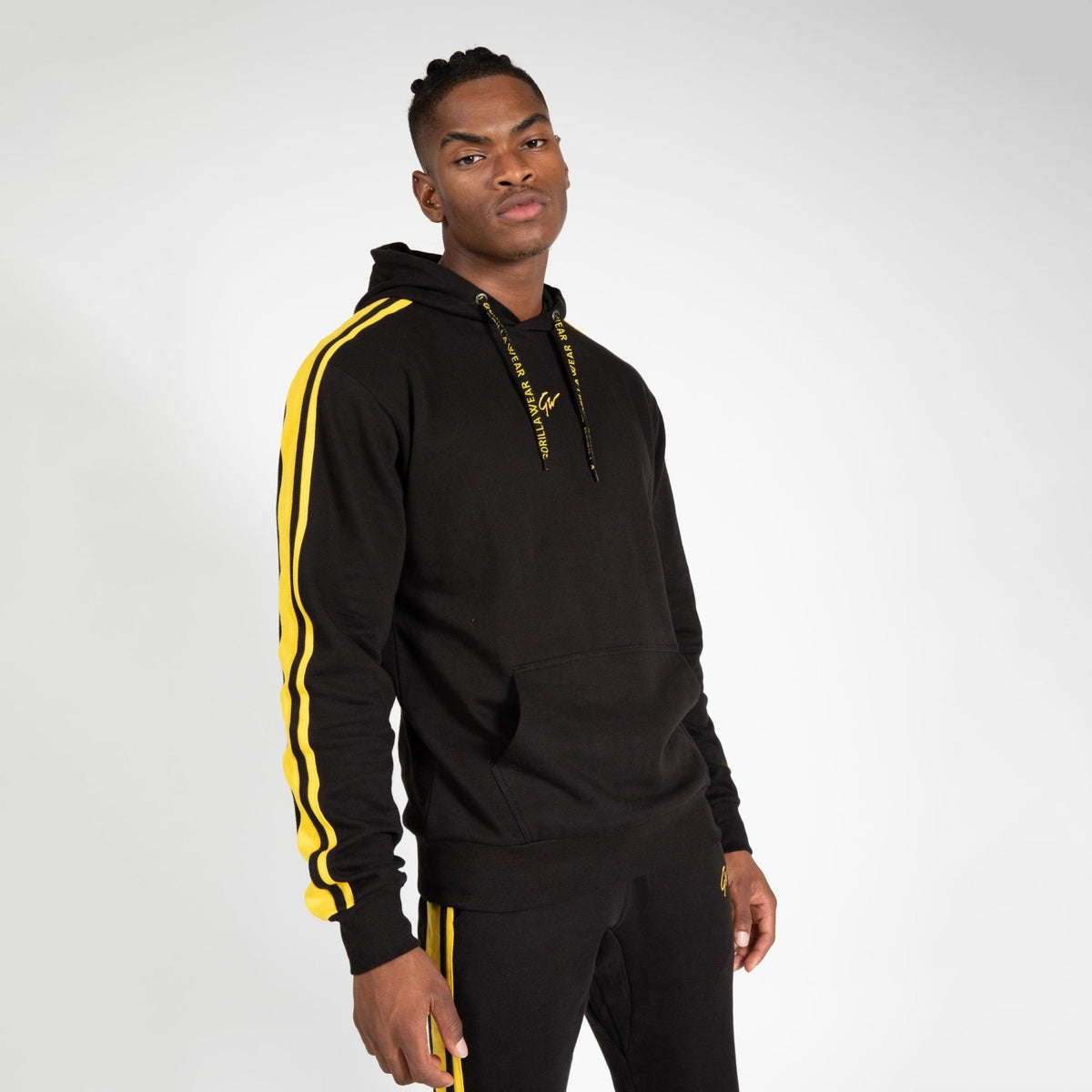Gorilla Wear Banks Oversized Hoodie - Svart/Gul - Gorilla Wear | Kraft & Kontroll