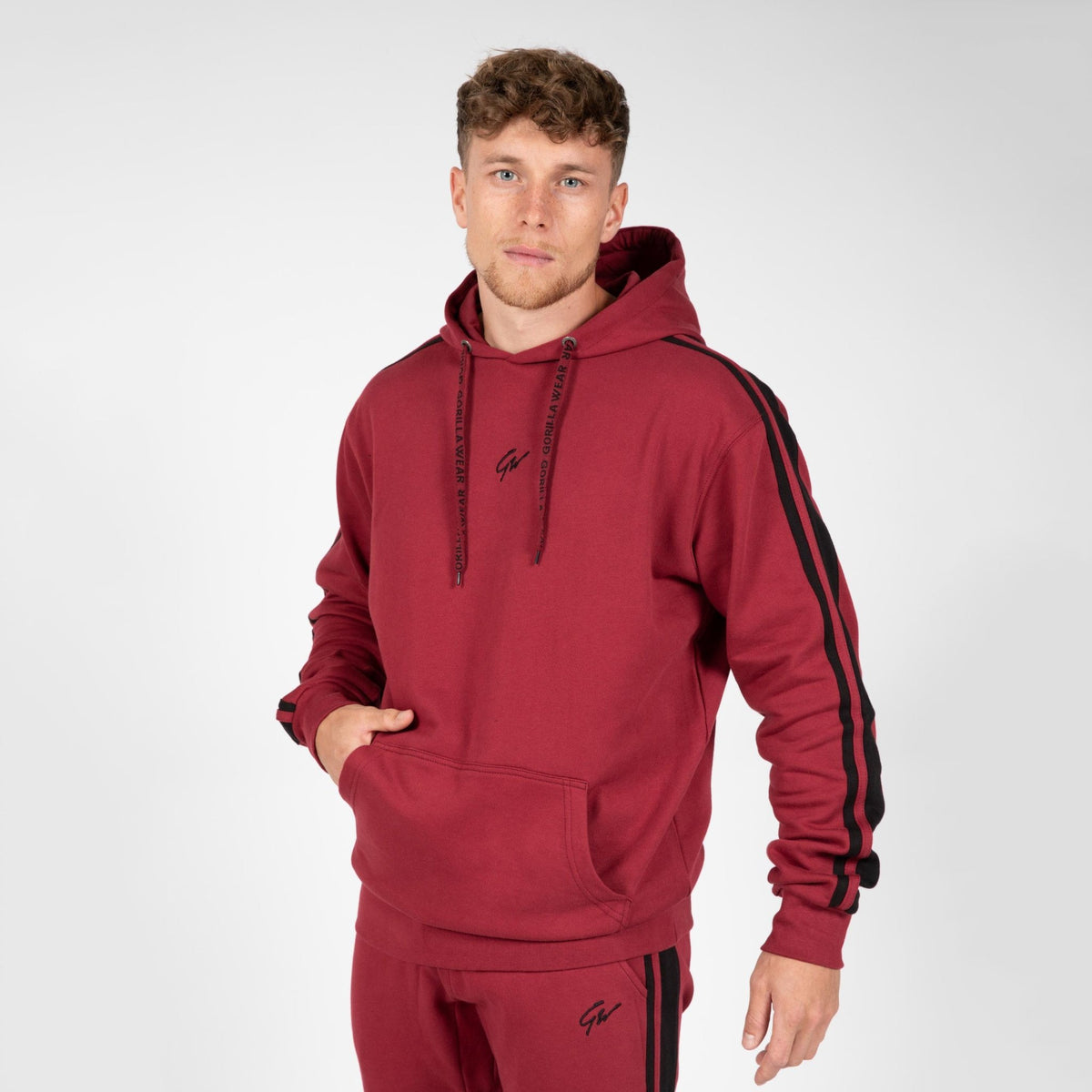 Gorilla Wear Banks Oversized Hoodie - Burgundy Red/Black - Gorilla Wear | Kraft & Kontroll