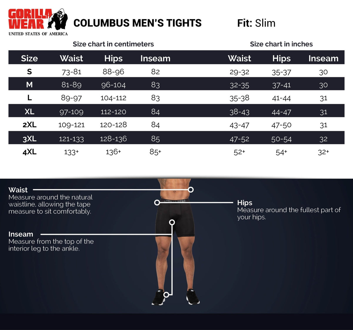 Gorilla Wear Columbus Tights Herr - Svart - Gorilla Wear | Kraft & Kontroll
