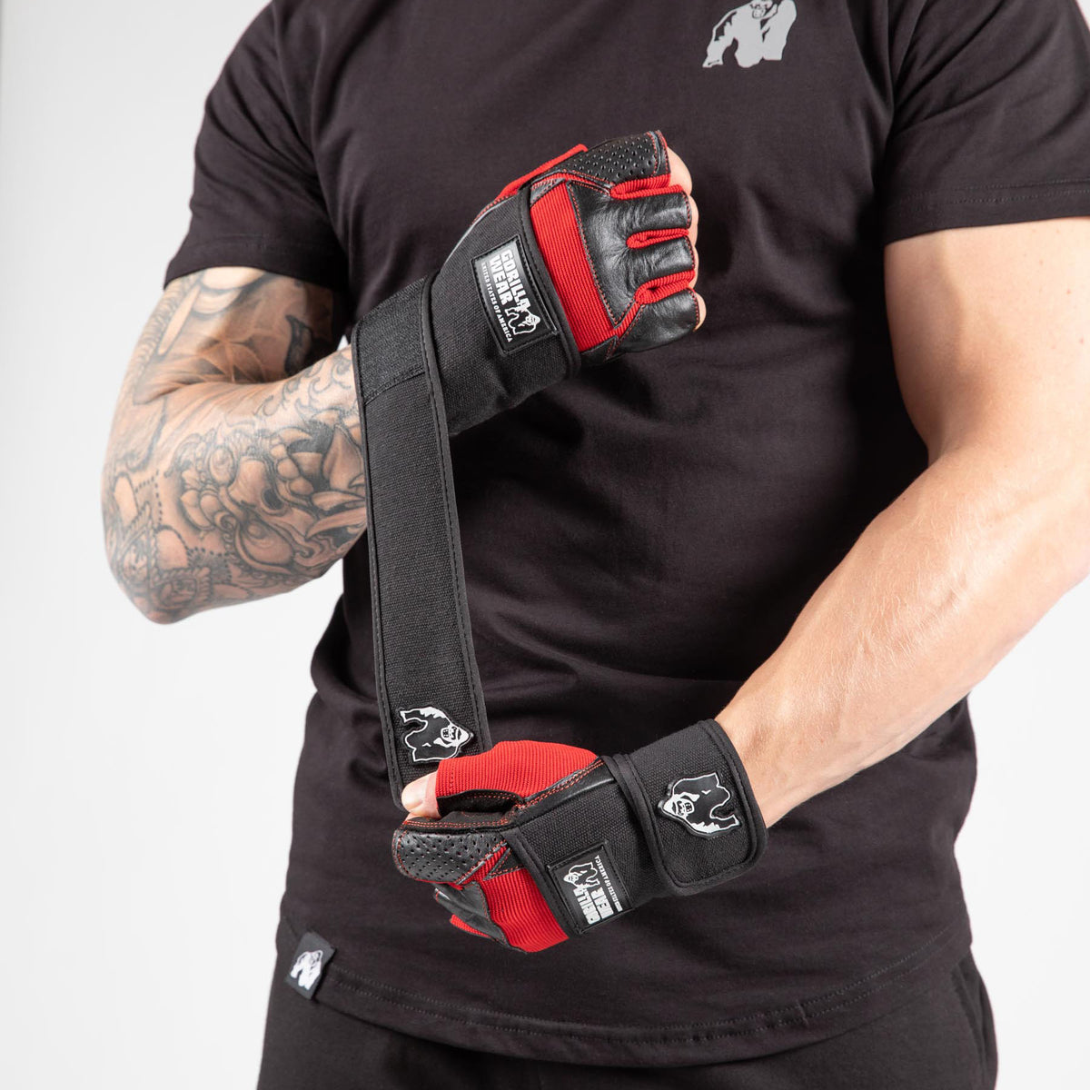 Gorilla Wear Dallas Wrist Wraps Gloves - Svart/Röd
