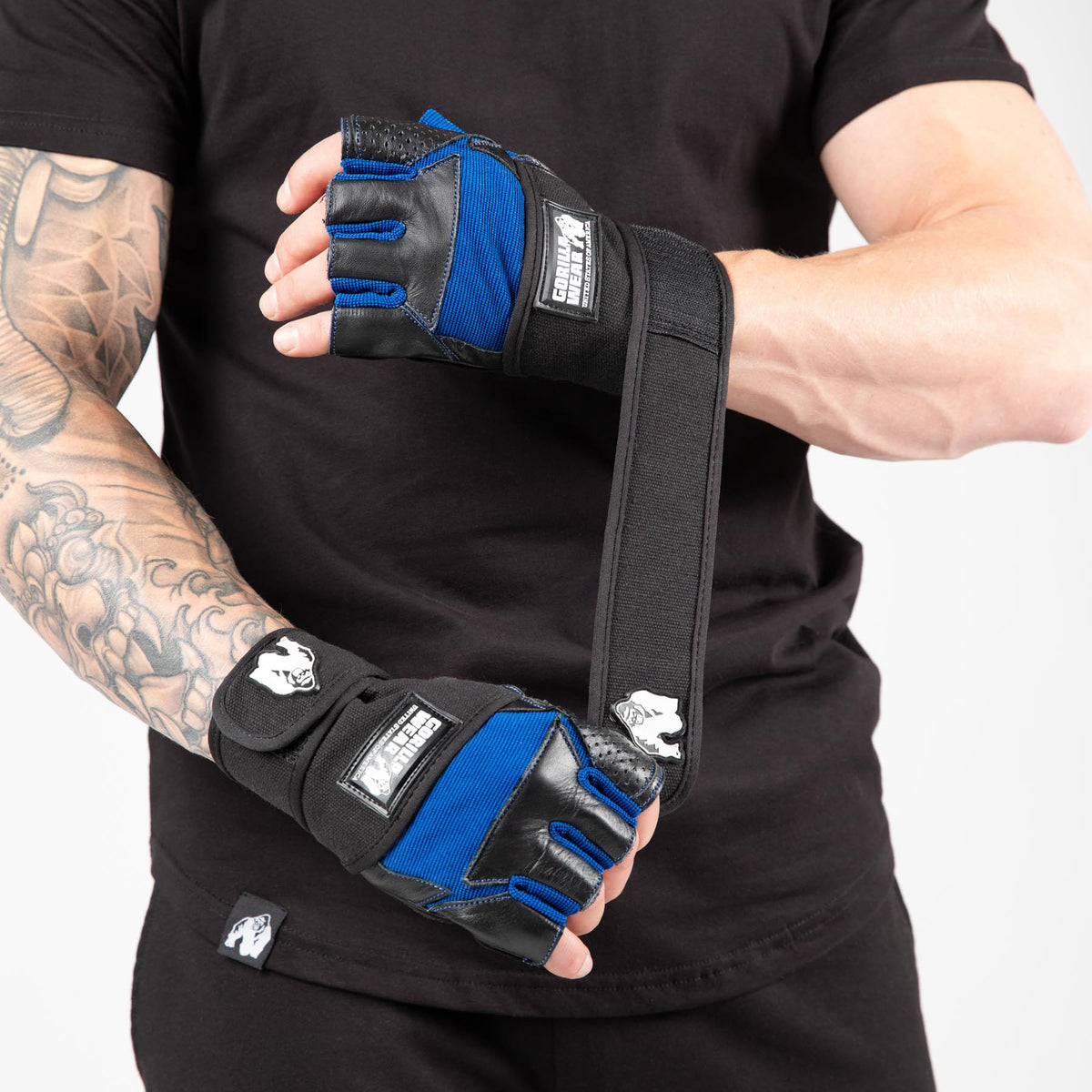 Gorilla Wear Dallas Wrist Wraps Gloves - Svart/Blå