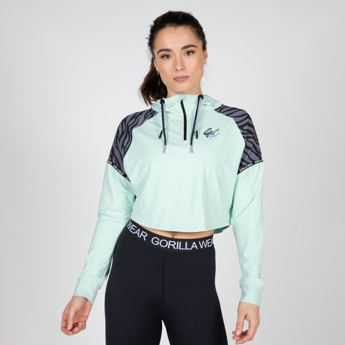 Gorilla Wear Zion Cropped Hoodie - Grön - Gorilla Wear | Kraft & Kontroll