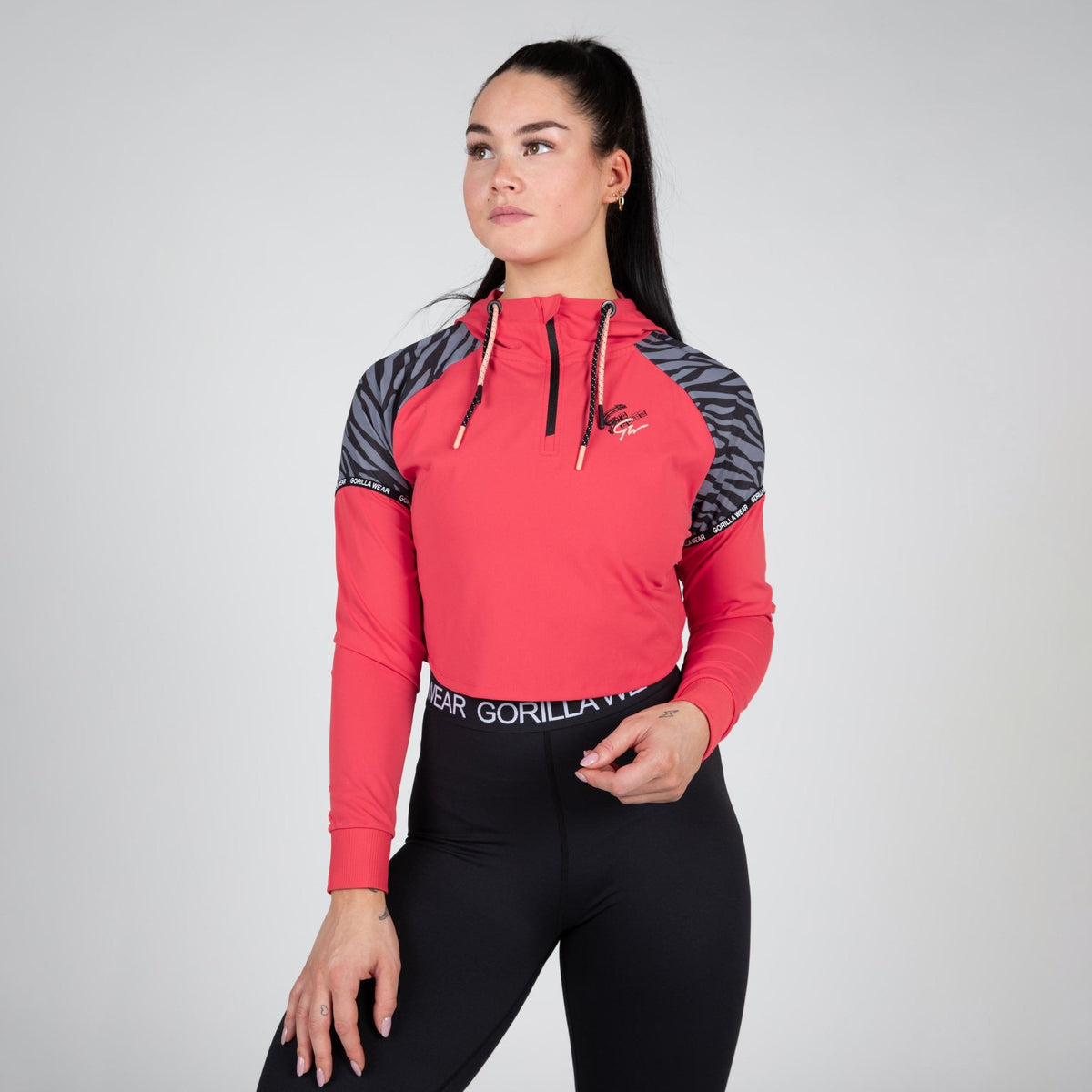 Gorilla Wear Zion Cropped Hoodie - Röd - Gorilla Wear | Kraft & Kontroll