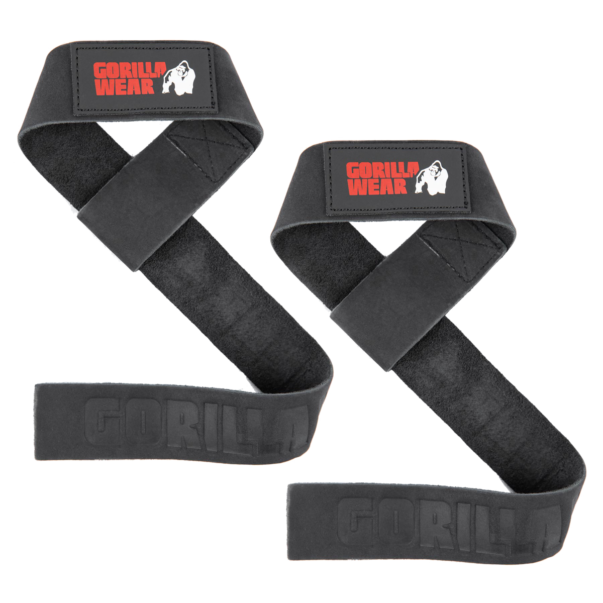 Gorilla Wear Leather Lifting Straps - Svart